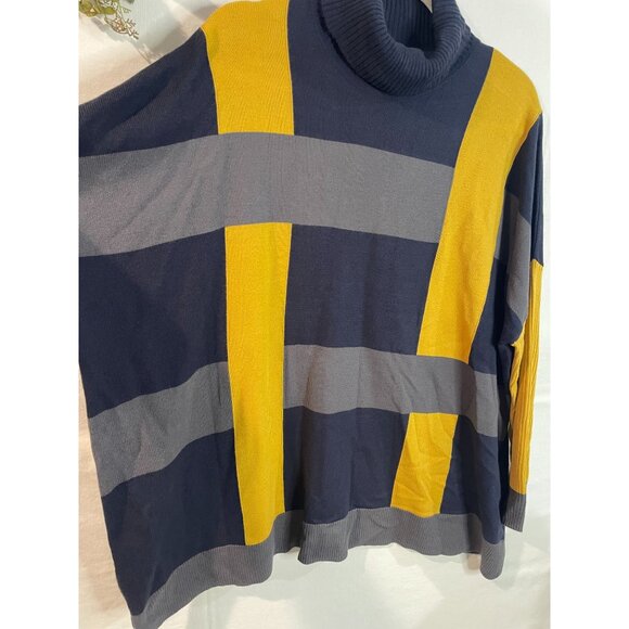 Jones New York Women's Color Block Turtleneck Sweater Long Sleeve Size L - Picture 4 of 15